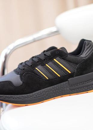 Adidas zx 500 кроссовки мужские черные кожаные замшевые кеды адидас2 фото