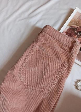 Розовые вельветовые джинсы клёш7 фото