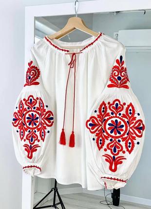 Колоритная вышиванка, украинская вышиванка, этатно рубашка с вышивкой, женская вышиванка3 фото