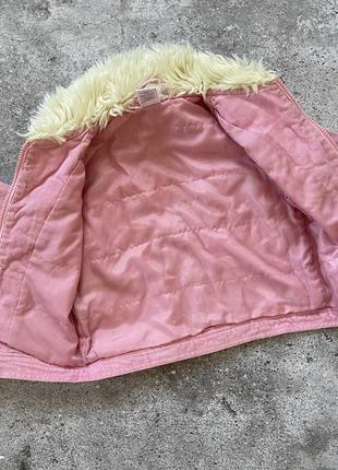 Детская розовая вельветовая куртка gymbore 3-4 года6 фото