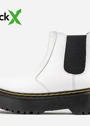 Чоботи шкіряні зимові dr.martens chelsea white хутро❄️❤️челсі на платформі