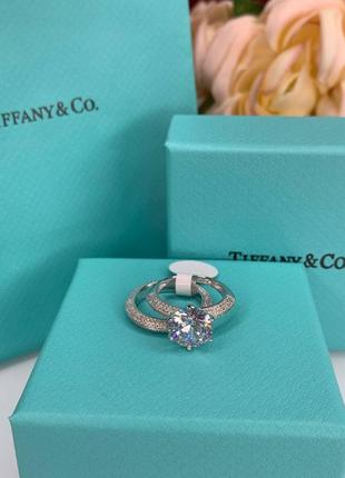 Брендовое двойное кольцо тиффани, серебро 925 пробы. люкс качество. идеально на подарок девушке