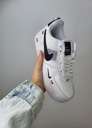 Nike air force кроссовки кожаные женские белые