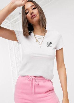 Белая футболка juicy couture оригинал, футболка с логотипом juicy, размер s-m