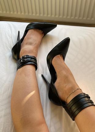 Туфли на шпильке черные кожаные для фотосессии высокие каблуки на каблуках секси3 фото