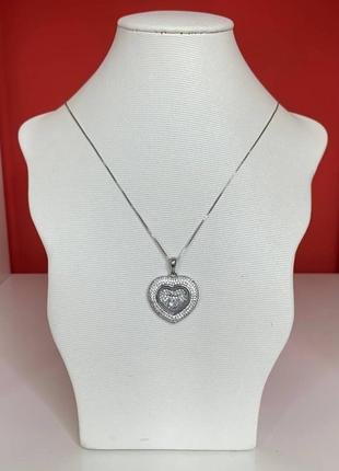 Підвіска серце в стилі шопард (chopard) срібло 925 проби1 фото