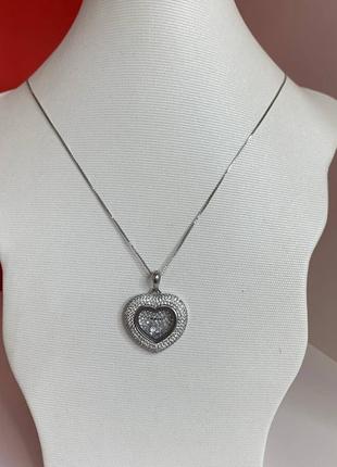 Підвіска серце в стилі шопард (chopard) срібло 925 проби8 фото