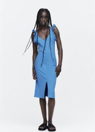 Сукня zara блакитна з рюшами