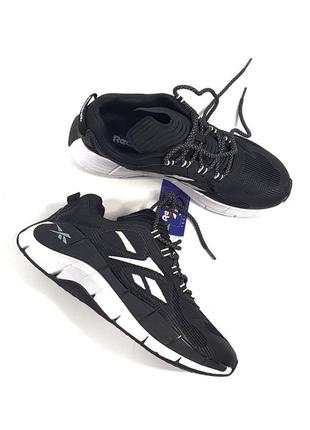 Reebok zig kinetica кросівки чорно-білі текстильні
