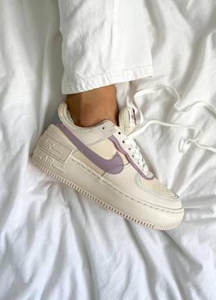 Кроссовки nike air force shadow white purple2 фото