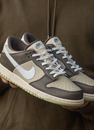 Женские кроссовки nike sb dunk low beige brown green patch 37-38-39-41