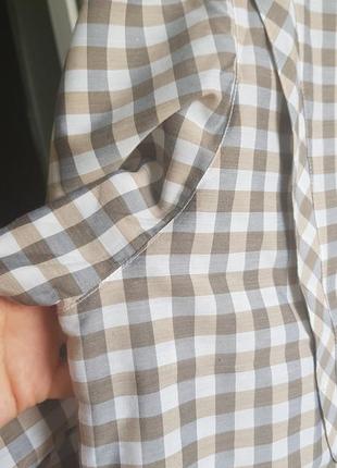 Сорочка с пишними рукавами буфами блуза в клітинку котон7 фото