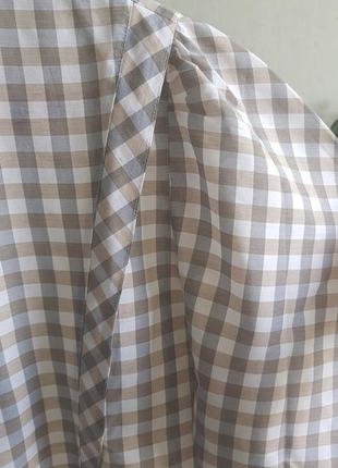 Сорочка с пишними рукавами буфами блуза в клітинку котон6 фото