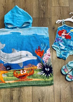 Пляжные полотенце пончо disney русалка 🧜‍♀️ариель crocs2 фото