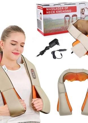 Роликовый массажер для спины и шеи massager of neck kneading1 фото