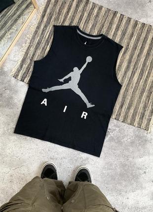 Vintage nike air jordan y2k tank вінтаж чоловіча майка футболка найк еір джордан з принтом лого свуш кофта світшот оригінал розмір l