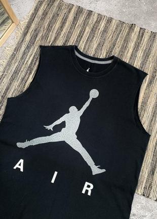 Vintage nike air jordan y2k tank винтаж майка футболка найк еир джордан с принтом лого свуш кофта свитшот оригинал размер l4 фото