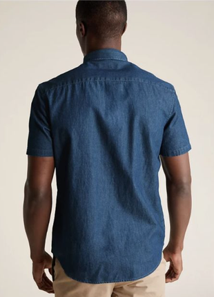 Стильная джинсовая рубашка шведка, от marks & spencer. m ворот 413 фото