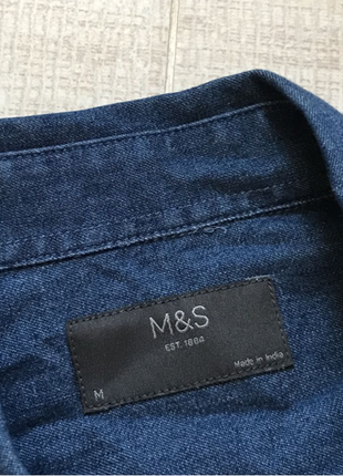 Стильная джинсовая рубашка шведка, от marks & spencer. m ворот 418 фото