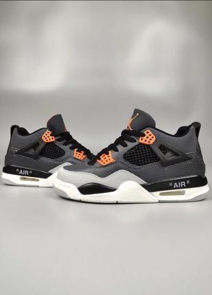 Nike air jordan 4 retro navy gray orange