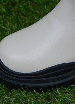 Демісезонні дитячі чоботи напівчобітки для дівчинки бежеві р29 19 см8 фото