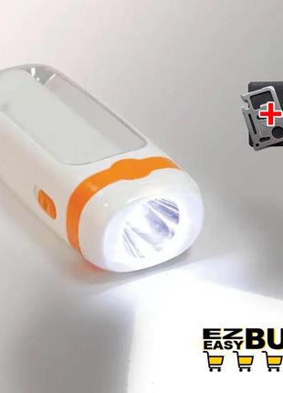 Акумуляторний led-ліхтар із заряджанням від мережі аварійна лампа fa-7677 ліхтарик-прожектор із бічною сів панеллю