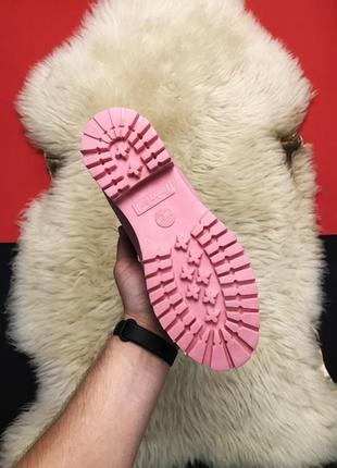 Стильные женские зимние ботинки🌺timberland pink🌺тимберленд розовые с натуральным мехом.9 фото