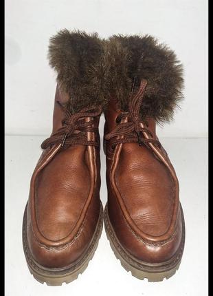 Зимние кожаные женские ботинки, италия3 фото