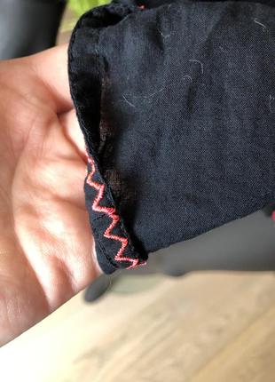 Объемный оверсайз вышиванка-блуза из хлопка удлиненная с кисточками☺️5 фото