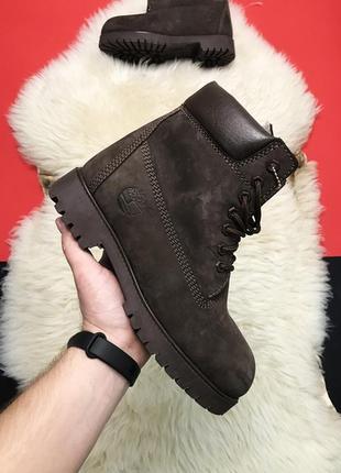 💥 timberland brown💥черевики чоловічі зимові тімберленд з хутром, коричневі,чоловічі