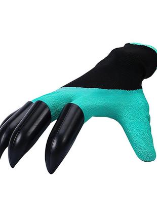 Садові рукавички з кігтями garden genie gloves. рукавички кігті для саду та городу. рукавички граблі2 фото