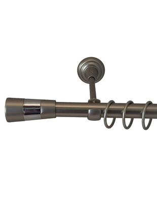 Карниз для штор orvit валео металевий однорядний гладка труба кільце металеве сатин 19 мм 240 см