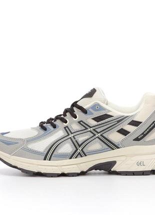 Сірі бігові кросівки asics gel venture 6 (кросівки в сітку асікс світлі текстильні чоловічі )9 фото