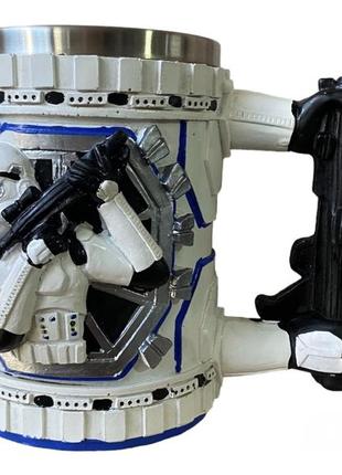 Кухоль чашка келих 3d неіржавка сталь star wars штурмовик 550 мл5 фото