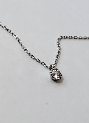 Женская серебряная цепочка-колье  с подвеской камень на цепочке серебро 925 пробы кл2ф/1008ш размер до 43 см6 фото
