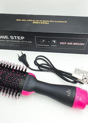 Фен щітка гребінець 3в1 one step hair dryer 1000 вт 3 режими випрямляч для укладання волосся стайлер з функцією іонізації1 фото