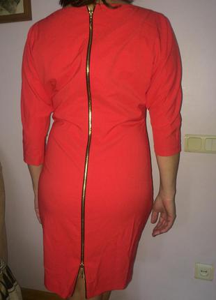 Новое красное {коралловое} платье с золотой змейкой на всю спину2 фото