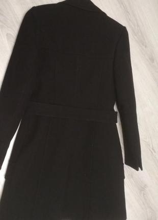 Шикарное итальянское шерстяное базовое чёрное черное зимнее пальто2 фото