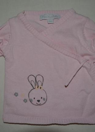 Фірмова кофточка кофта новонародженій дівчинці зайчик кролик