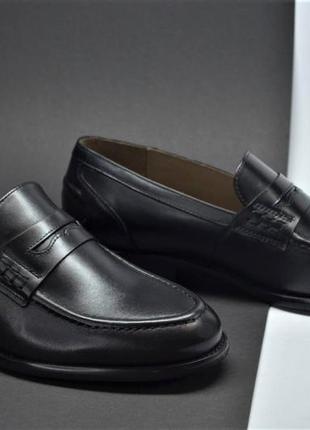 Мужские модные кожаные туфли лоферы черные marriotti 6033 фото