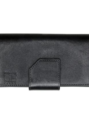 Портмоне женское grande pelle 533610 мм глянцевая кожа черное