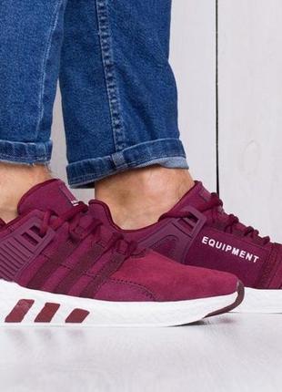 Кросівки чоловічі adidas eqt 93 bordo white3 фото