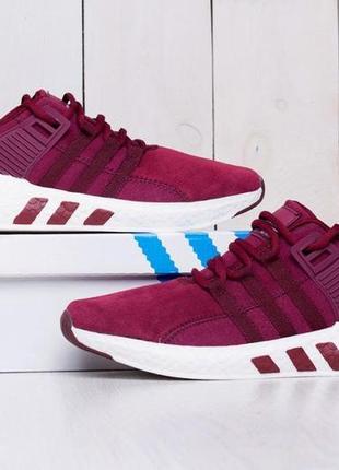 Кроссовки мужские adidas eqt 93 bordo white2 фото