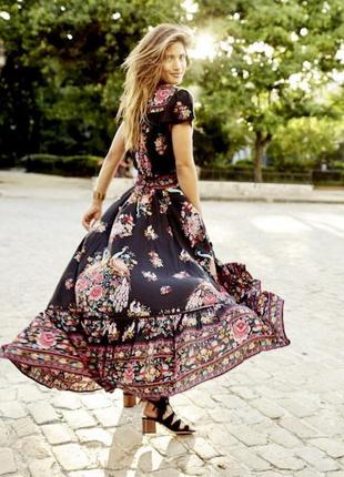 Длинное платье платья в этно-бохо стиле, цветочный принт5 фото