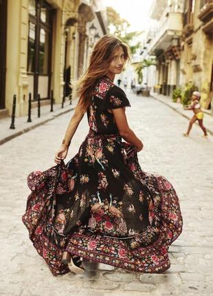 Длинное платье платья в этно-бохо стиле, цветочный принт4 фото