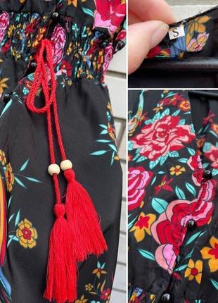 Длинное платье платья в этно-бохо стиле, цветочный принт10 фото