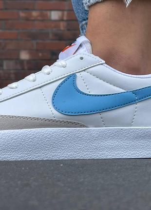 Nike blazer low white blue logo9 фото