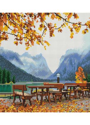 Алмазна мозаїка "осінь у горах" brushme dbs1011 40х50 см1 фото