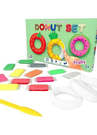 Набір для креативного ліплення tm moon light clay donut set fruits легкий стрибаючий пластилін 700871 фото