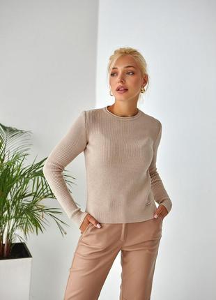 Жіночий модний джемпер стильний осінній светр трикотажний джемпер із якісної теплої пряжі з шовком8 фото
